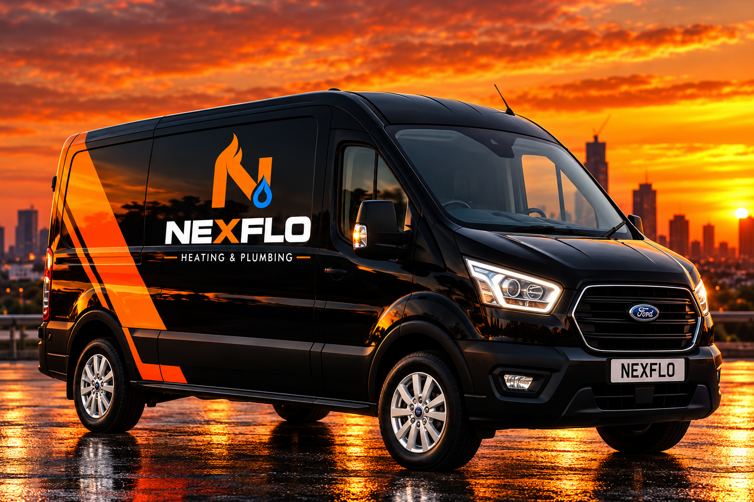 NEXFLO branded van concept artwork